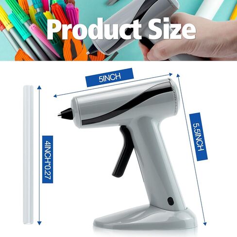 Hot Glue Gun Kit with 30 Hot Glue Sticks, Precision Nozzle, Fast Preheating Hot Melt Glue Gun Full Size for School Crafts DIY Art Decorations Quick Home Repairs - White in Kuwait