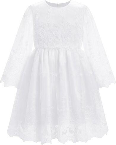 Infant Girl White Baptism Christening Outfits with Bonnet Flower Girl Wedding Dress Newborn Sheer Sleeve Blessing Gown in Saudi Arabia