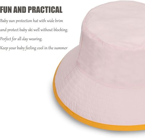 Baby Sun Hat Toddler Bucket Hat Kids Sun Protection Wide Brim Summer Beach Hat For Boys Girls (لمدة 2-4 سنوات) in Saudi Arabia