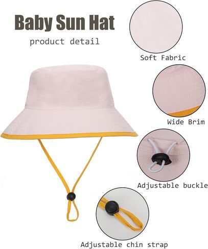 Baby Sun Hat Toddler Bucket Hat Kids Sun Protection Wide Brim Summer Beach Hat For Boys Girls (لمدة 2-4 سنوات) in Saudi Arabia
