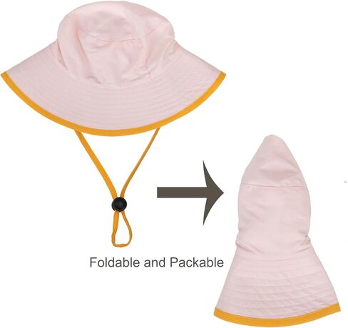 Baby Sun Hat Toddler Bucket Hat Kids Sun Protection Wide Brim Summer Beach Hat For Boys Girls (لمدة 2-4 سنوات) in Saudi Arabia