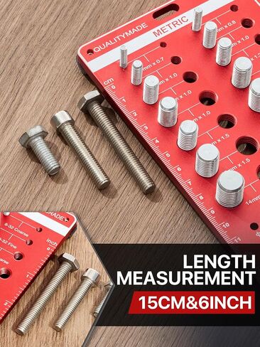 Thread Checker, 38 Nut and Bolt Thread Checker, Bolt Size and Thread Gauge 21 Standard & 17 Metric, Thread Pitch Gauge, Wall-Mountable Bolt Thread Identifier Gauge with Inch & CM Ruler in Saudi Arabia