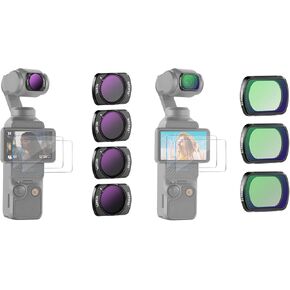 NEEWER Magnetic ND/PL Filter Set Compatible with DJI Osmo Pocket 3 Creator Combo Accessories, Action Camera 4 Pack ND8/PL ND16/PL ND32/PL ND64/PL Filters Kit, 3 Pack Black Mist Filter Set Included