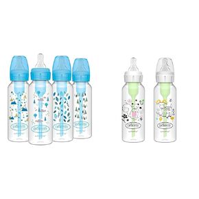 Dr. Brown's Anti-Colic Options+ Narrow Baby Bottles, 8oz/250mL, Level 1 Slow Flow Nipples, 4 & 2-Pack