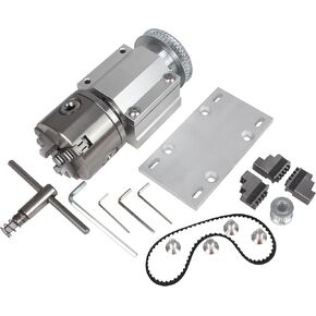 RATTMMOTOR No Powered Multi-Function Lathe Chuck Spindle Assemblies Rotary Lathe Woodworking Motor Chuck 100mm for CNC Lathe Grinder Drilling Machine Table Saw (3 Jaw 100mm)