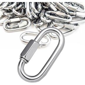 12Pcs 3/16Inch Quick Link 304 Stainless Steel,M5 Chain Link Oval Threaded,D Shape Repair Chain,648 Lbs Capacity,Large Dog Chain,Camping Equipment in Saudi Arabia