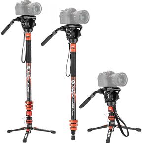 Fotopro X-Airfly Carbon Fiber Monopod Bundle with Video Fluid Head