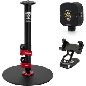 IFOOTAGE 22" Round Base Monopod & RGBW Camera Light & Phone Holder, Tabletop Monopod, APP Control Video Camera Light, CRI 95+/2700-10000K/Type C Charging, for Vlogging/Streaming/Video Shooting