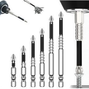 High Magnetic Screwdriver Drill Bit Set, Strong Magnetic Durability Screwdriver Drill Bit Set, 25 50 65 70 90 150mm, 6PCS