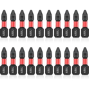 20 PCS Phillips Drill Bits, 1 Inch Ph2 Magnetic Phillips Bit #2 Impact Driver Bit Set Phillips Head Drill Bits Magnetic Phillips Screwdriver Bit Set Hex Shank TS2 Steel Cross Impact Screws Driver Bits