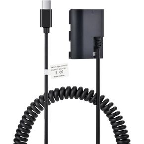Tectra USB-C PD to LP-E6 Dummy Battery, LP-E6NH AC Power Adapter for Canon EOS 90D 80D 70D 60D R R5 R6 5D Mark II III IV, 6D Mark II, 7D Mark II Cameras
