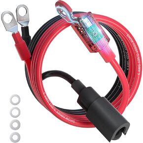 Ampeak 4 Cable بطارية AWG 2 قدم مضاد للبطارية سلك مضاد للماء العاكس النقي النقي النقي مع العروات الطرفية 3/8 بوصة لشاحنة RV Solar Helfreter Marine GolfCart