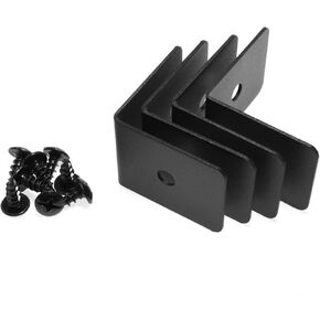 Maxmoral 4PCS Furniture Metal Corner Guards Black Decorative Corner Brackets 2x2x1.5 inch Table Chair Cabinet Closet Connector for Chests Farmhouse Barn Doors Wooden Frame Corner Fixer