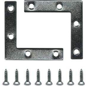 Metal Picture Brackets for Wood Frames - 36 Pcs - Corner Braces with Screws for Wood Beams, Cabinets, Chairs and Dressers