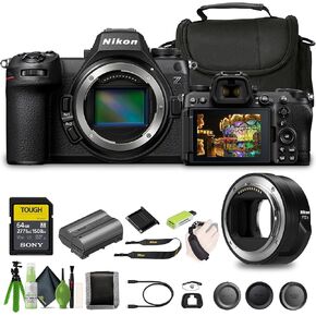 Nikon Z6 III FX-Format Mirrorless Camera + 64GB SF-M Tough Series Memory Card + Card Reader + Hand Strap + 3 Piece Filter Kit + 12 Inch Flex Tripod FTZ II Mount Adapter + More