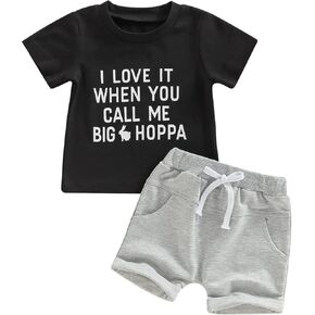 Newborn Baby Boy Easter Clothes Summer Bunny Short Sleeve T-shirt Top Drawstring Short Pants Kids Boy Shorts Outfits