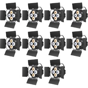 Stage Light with Barn Doors, 4 Pack LED Par Light DMX512 Professional DJ Par Lights Spotlight for Theater Studio Photostudio Home Decoration Party Church Event Wedding