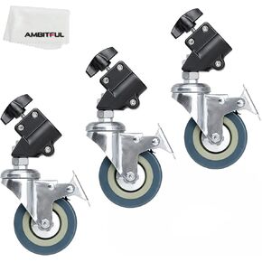 AMBITFUL 3X Light Stand Wheels Install Diameter of 22mm, 360° Adjustable with Locking Function Light Stand Wheels for Photo Video Studio Shooting
