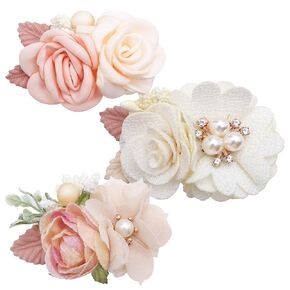 Baby Girls Floral-Hair-Clips Flower Hair-Bow-Headpiece Hair Barrettes Accessories for Baby Toddler Infant(Pack of 3)