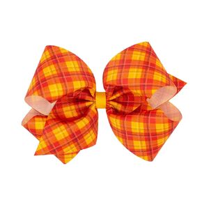 Wee Ones Girls 'Girls Grosgrain Print Print Bow ، مصنوعة يدويًا ، متوسطًا ، متعدد الألوان