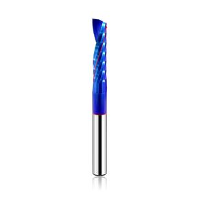 BGTEC O Flute UpCut Spiral Router Bit - 1/8" Cutting Diameter Carbide End Mill Single Flute Spiral CNC Router Bit for Wood, Aluminum, Plastic, Acrylic, MDF and PVC