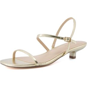 CUSHIONAIRE Soprano Women’s One Band Kitten Heel with Ankle Strap – Minimalist Dress Sandal with Memory Foam & Strappy Silhouette
