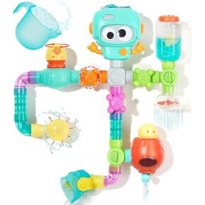 STEM Building Bath Toys for Kids Ages 3-8 | DIY Water Pipe Assembly Kit with Suction Cups | Educational Bathtub Toys for Toddlers 3+ | Creative Tub Time Birthday Gifts for Boys & Girls