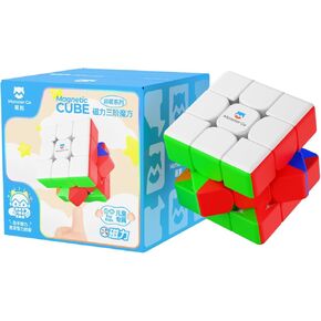 GAN 356 M E Speed Cube 3x3 Magnetic, GAN356 M Magic Cube 2023 Upgraded Version, 48 Turbo Magnet Capsules Customized with 12 Feels, Puzzle Games for Kids Adults (Frosted Coated)