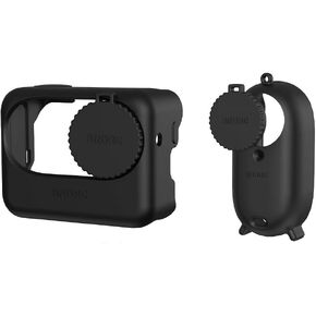 غطاء حماية سيليكون BTG مع غطاء العدسة لـ Insta360 Go 3S Accessories Silicone Case Housing (Gray)