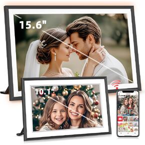 2 Pack - Frameo 10.1 "إطار الصورة الرقمية+15.6" إطار صورة رقمي مع LED