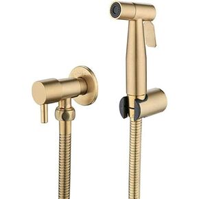 LOSCHEN 1/2NPT Stainless Steel Bidet Sprayer kit for Toilet,Hand Held Sprayer Shattaf Toilet Attachment for Pet Bath/Personal Hygiene/Bathroom/Closestool,Easy to Install (Brushed Gold)
