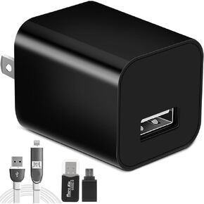 Camera Charger – Small Nanny Cam – USB Wall Charger with Built-in HD Video Recorder, 1080P Mini Camera for Home & Office Security，No WiFi Needed