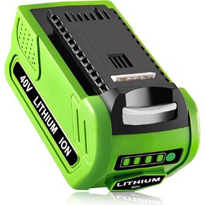 Cordless Tools Battery Compatible with Greenworks 40V Battery 29472 29462 29252 20202 22262 25312 21242 Lithium Battery Compatible with GreenWorks G-MAX 40 Volt Cordless ChainsawTools (Green) (Green)