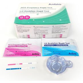 55 Ovulation Test Strips and 25 Pregnancy Test Strips 10mIU/mL Combo Kit for Women-with 70 Urine Cups (55 LH + 25 HCG)