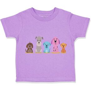 Toddler T-Shirt Dogs Dogs Puppy Family Dog Lover Pet Cotton Cute Boy & Girl Clothes Design Baby Funny Tee Lavender Design Only 3T