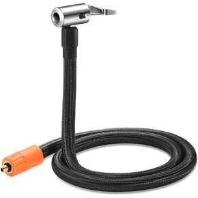 24'' Extension Tire Inflator Hose, With Quick Air Release Button, locking air chuck, 6mm thread for Portable TIre Inflators.