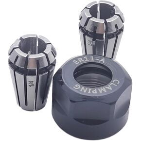 Spring Collets CNC Lathe Milling Chuck - ER11 High Precision 1/4 Inch Collet Nut Set for CNC Engraving Mechine/Lathe Milling Tool