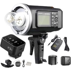 Godox AD600BM Bowens Mount with Godox X3 S TTL Touchscreen Wireless Flash Trigger for Sony Camera, 600Ws GN87 High Speed Sync Outdoor Studio Flash Strobe Monolight Light 500 Full Power Flashes