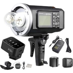 Godox AD600BM Bowens Mount with Godox X3 N TTL Touchscreen Wireless Flash Trigger for Nikon Camera, 600Ws GN87 High Speed Sync Outdoor Studio Flash Strobe Monolight Light 500 Full Power Flashes