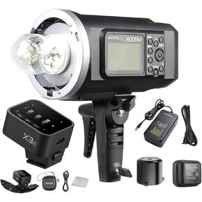 Godox AD600BM Bowens Mount with Godox X3 C TTL Touchscreen Wireless Flash Trigger for Canon Camera, 600Ws GN87 High Speed Sync Outdoor Studio Flash Strobe Monolight Light 500 Full Power Flashes