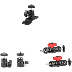 CAMVATE 1/4"-20 Ball Head with Bottom Mount + Universal Magic Arm + 360 Degree Swivel 1/4"-20 Mini Ball Head