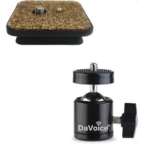 42mm Tripod Quick Release Plate for Promaster 6100 6160 7100, Vivitar, Hakuba, Velbon Sherpa + 360 Degree Aluminum Alloy Rotating Swivel Mini Tripod Ball Head with 1/4" Screw Thread Base Mount
