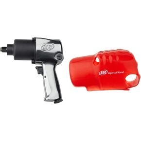 Ingersoll Rand 231C 1/2" Drive Air Impact Wrench – Lightweight, Max 600 ft-lbs Torque Output, Adjustable Power, Twin Hammer, Silver, 3.4 x 8.2 x 8.8 inches & 231-BOOT Protective Tool Boot