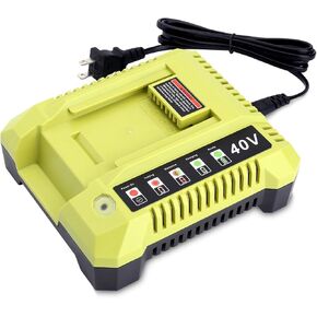 Compatible with Ryobi 40V Charger, OP401 Fast Charger Compatible with Ryobi 40-Volt Lithium Battery OP4026 OP40261 OP40301 OP40401 OP40602 OP4015 OP40501 OP4040 OP4060A OP40601