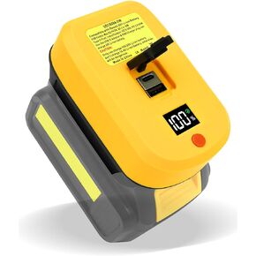 محول شاحن البطارية يناسب DeWalt Battery 18V 20V 60V ، محول شاحن مصدر الطاقة المحمولة العاكس مع منفذ Type-C ومنفذ USB