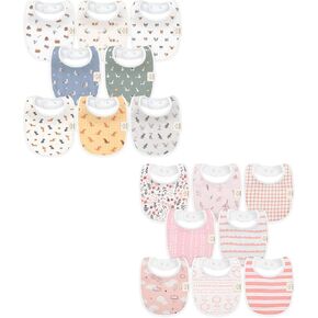 KeaBabies 8-Pack Baby Bibs for Girls & Boys - Teething Baby Bib, Baby Boy Bibs, Baby Girl Bibs, Newborn Bibs, Baby Drool Bibs for Infant, Toddler, Bibs for Baby Boy, Bibs for Baby Girl