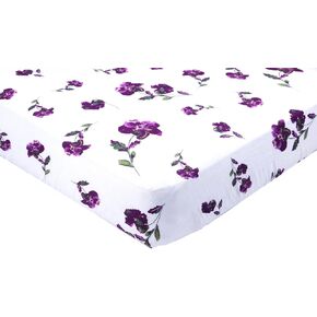 Margaux & May Muslin Cotton Crib Sheets, Pink Floral for Girls, Fitted, Breathable, Toddler Bedding, 52 x 28 Standard Size Crib Sheets Girl, Crib Sheet for Cozy Sleep