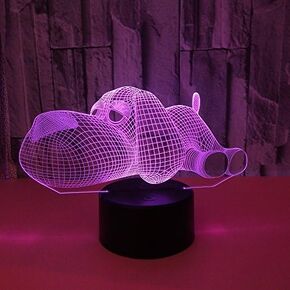 Xdorra Dachshund Dog 3D lamp for Children- Little Dog 3D Night Light Room Decor, Colors Changing LED Lamps Puppy Doggy Gift Girls Kids Baby Dachshund Birthday Gift with Acrylic Flat Black Base