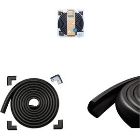 24ft Edge 4 Corners - Bundle & Save - RovingCove HeftyFit Edge Guard (9ft Edge Only, Onyx Black) + RovingCove HeftyFit Edge Corner Guards (15ft Edge 4 Corners, Onyx Black)