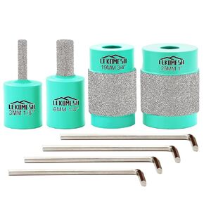 Glass Grinder Bits for Stained Glass - 1 1/8 1/4 3/4 Inch Brass Core Stained Glass Grinder Bit, Diamond Grinder Bit Head Tools, Stained Glass Diamond Grinder Bit